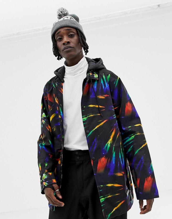 Asos 4505 Snow Coach Jacket With Tie Dye Print - Red