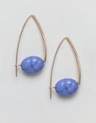 Asos Design Stone Bead Pull Through Earrings - Gold