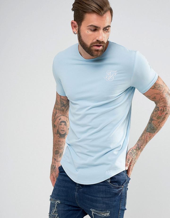 Siksilk Logo T-shirt In Muscle Fit - Blue