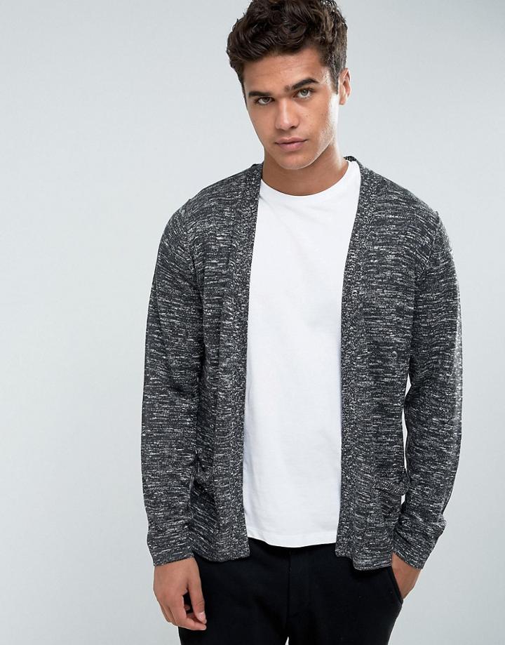 Jack & Jones Originals Open Drape Cardigan - Black