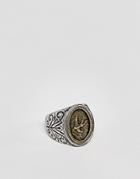 Classics 77 Patterned Signet Ring In Antique Silver - Silver