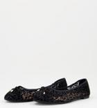 Simply Be Extra Wide Fit Dione Ballet Flats In Black