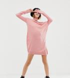 Collusion Roll Neck Sweater Dress-pink