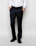 Asos Slim Suit Trousers In Navy Wool - Navy