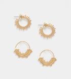 Pieces 2-pack Ornate Mini Hoops In Gold