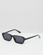 Jeepers Peepers Slim Square Sunglasses In Black - Black