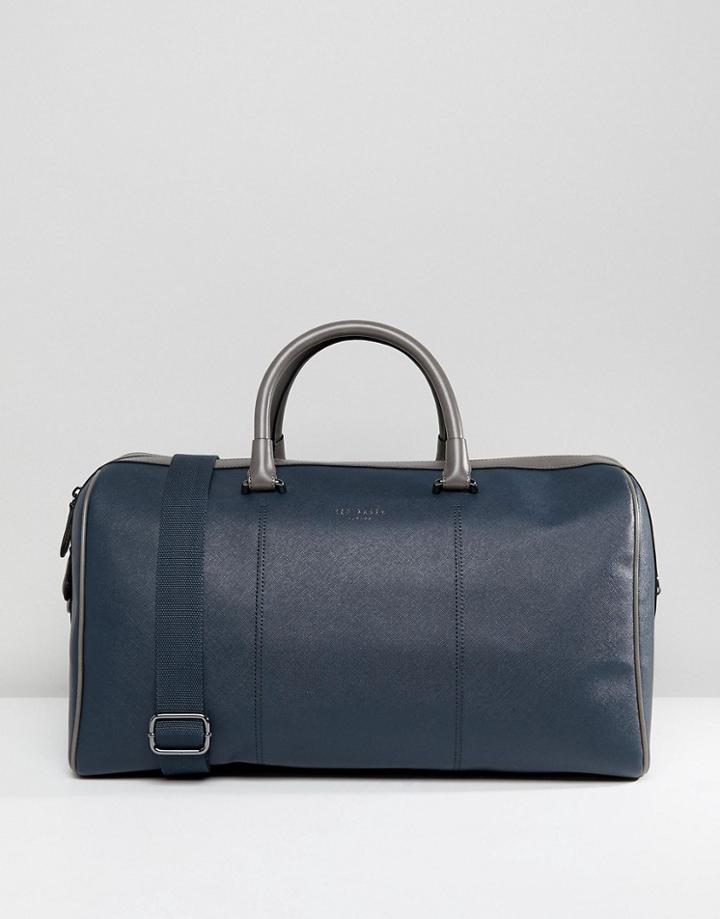 Ted Baker Haybail Carryall In Crossgrain - Navy