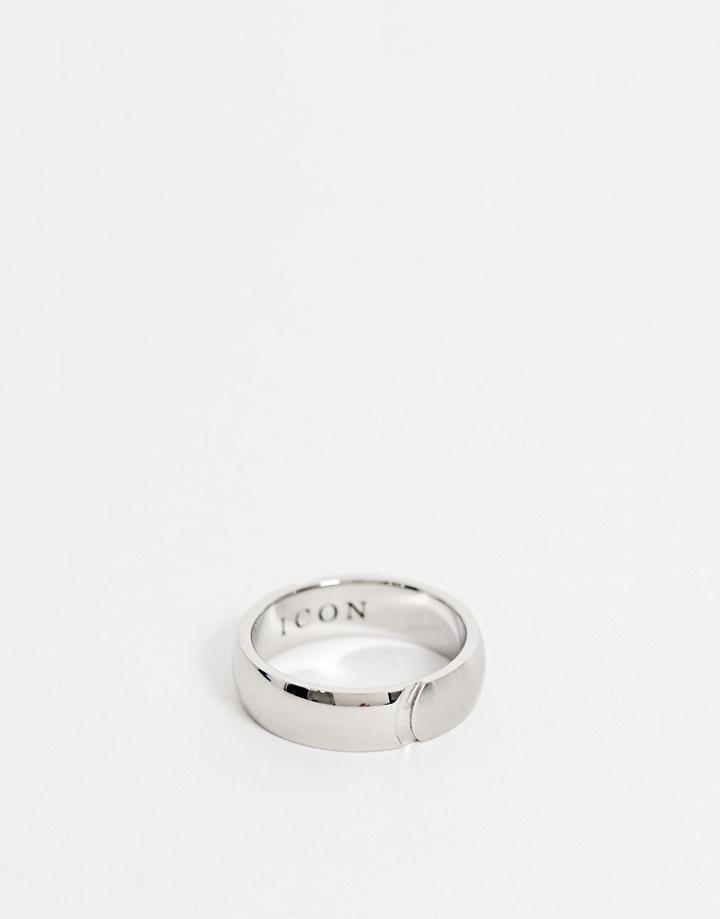 Icon Brand Stainless Steel Band Ring In Silver