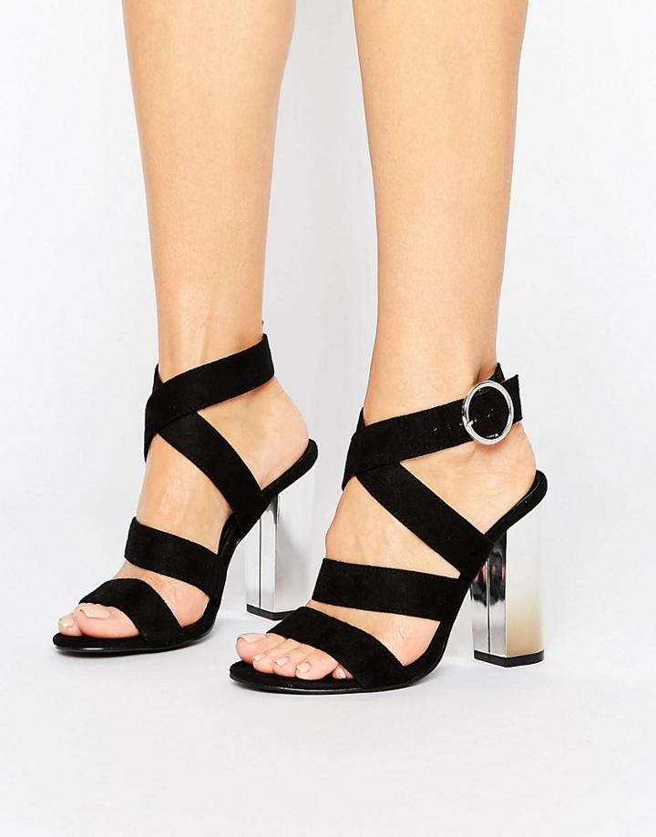 Truffle Collection Strappy Block Heel Sandal - Black