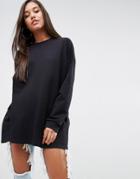 Asos Super Oversized Lightweight Sweatshirt - Black