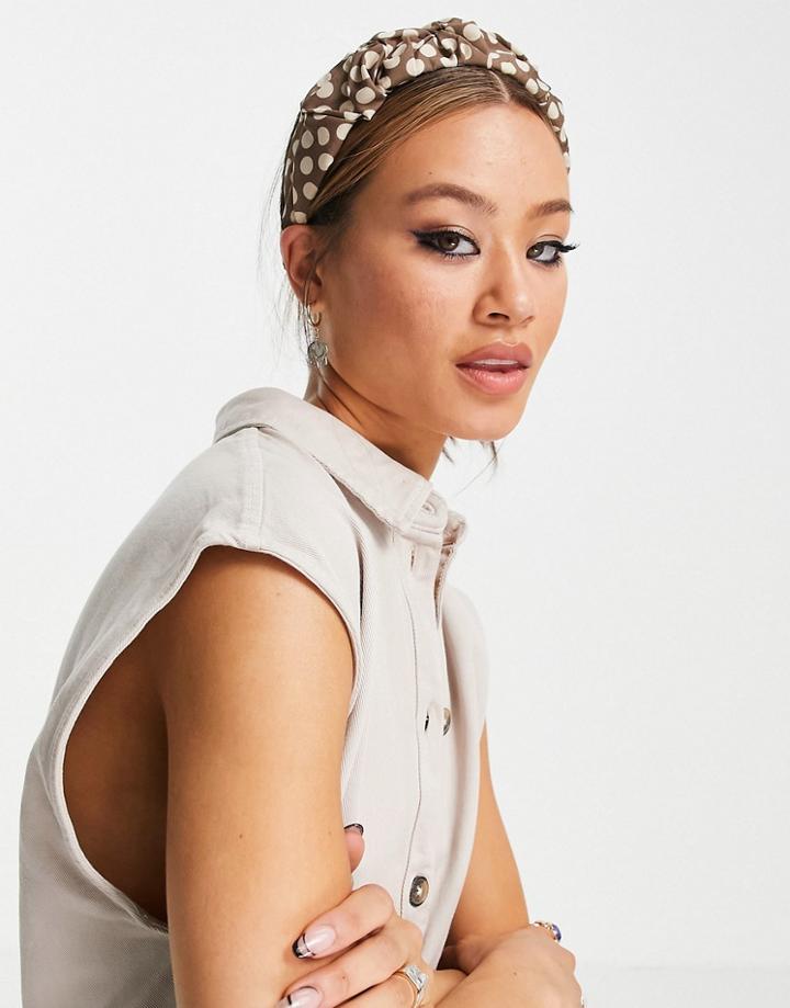 Object Headband In Cream Spot-white