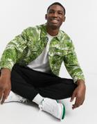 Levi's Vintage Fit Tropical Fern Print Denim Trucker Jacket In Oatmeal-neutral