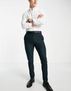 Asos Design Super Skinny Smart Pants In Navy Tartan Check