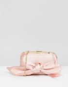 Asos Wedding Satin Bow Box Clutch Bag - Pink