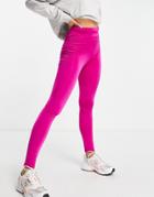 Flounce London Gym Running Legging With Drawstring Waist And Bum Sculpt In Fuchsia-pink
