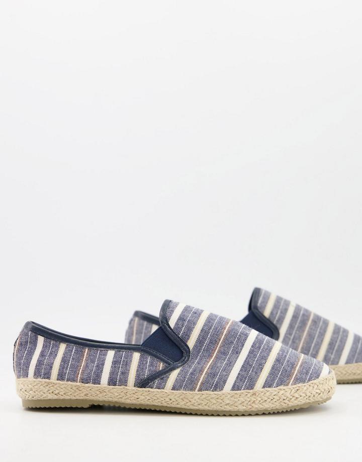 Brave Soul Espadrilles In Stripe Blue Mix-blues