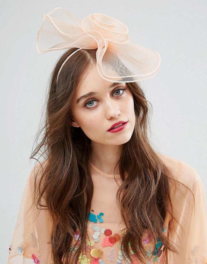 Asos Large Ruffle Hair Fascinator - Cream