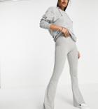 Asos Design Tall Kick Flare Pants In Heather Gray-grey