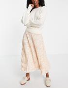 & Other Stories Recycled Poppy Print Pleated Midi Skirt In Pink Floral