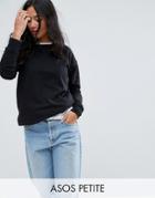 Asos Petite Boyfriend Sweatshirt - Black