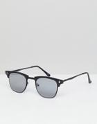 Asos Retro Sunglasses In Black With Smoke Lens - Black