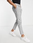 Topman Tapered Smart Pants In Black & White Check