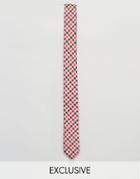 Reclaimed Vintage Inspired Skinny Tie In Red Gingham Check - Red