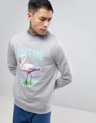 Asos Sweatshirt With Flamingo Print - Gray