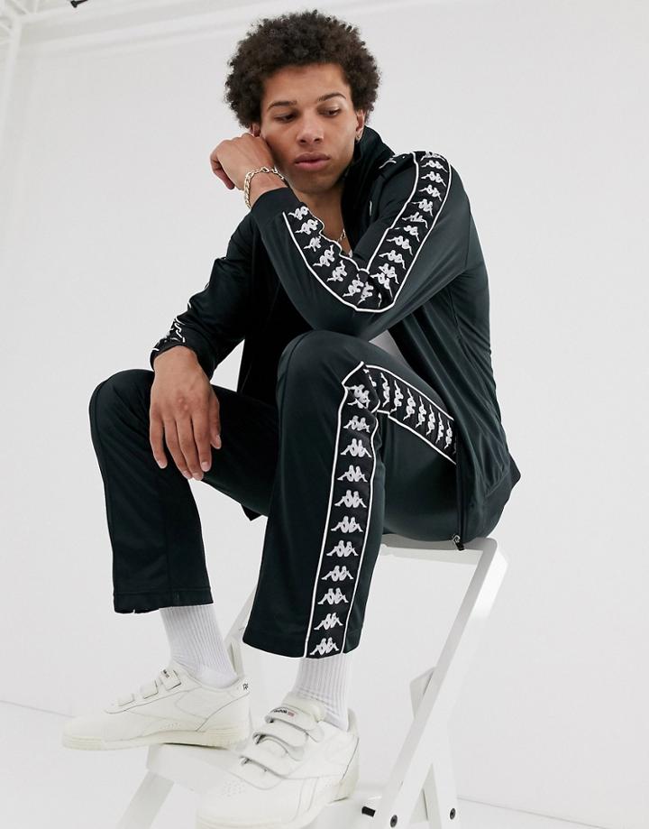 Kappa 222 Banda Astoria Jogger With Side Taping In Black