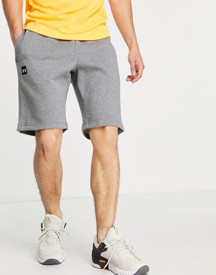 Under Armour Rival Fleece Shorts In Gray-grey