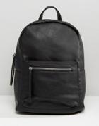 Pieces Simple Backpack With Zip Pocket - Black