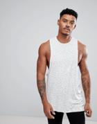 Asos Sleeveless T-shirt In Inject Fabric With Racer Back - White
