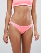 Asos Neoprene Clean Bikini Bottom - Pink