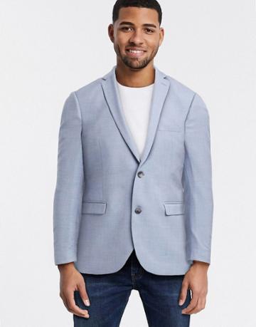 Esprit Slim Suit Jacket In Light Blue-blues