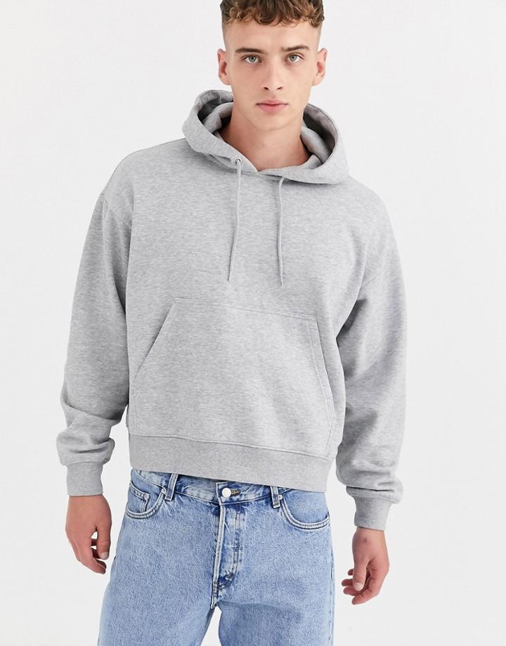 Weekday Bird Hoodie In Gray-green