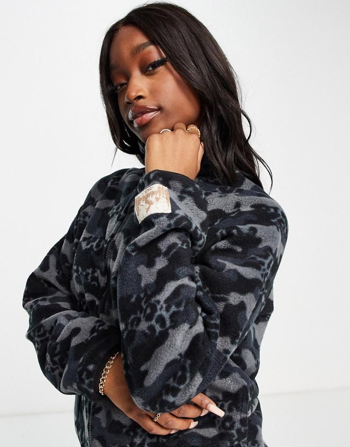 Asos 4505 Ski Quarter Zip Fleece With Printed Camo-multi