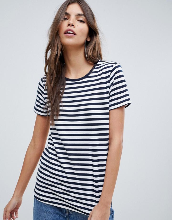 Asos Design T-shirt With Crew Neck In Stripe-multi