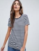 Asos Design T-shirt With Crew Neck In Stripe-multi