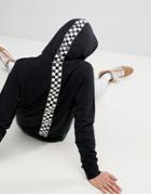 Brooklyn Supply Co Hoodie With Checkerboard Taping In Recycled Cotton - Black