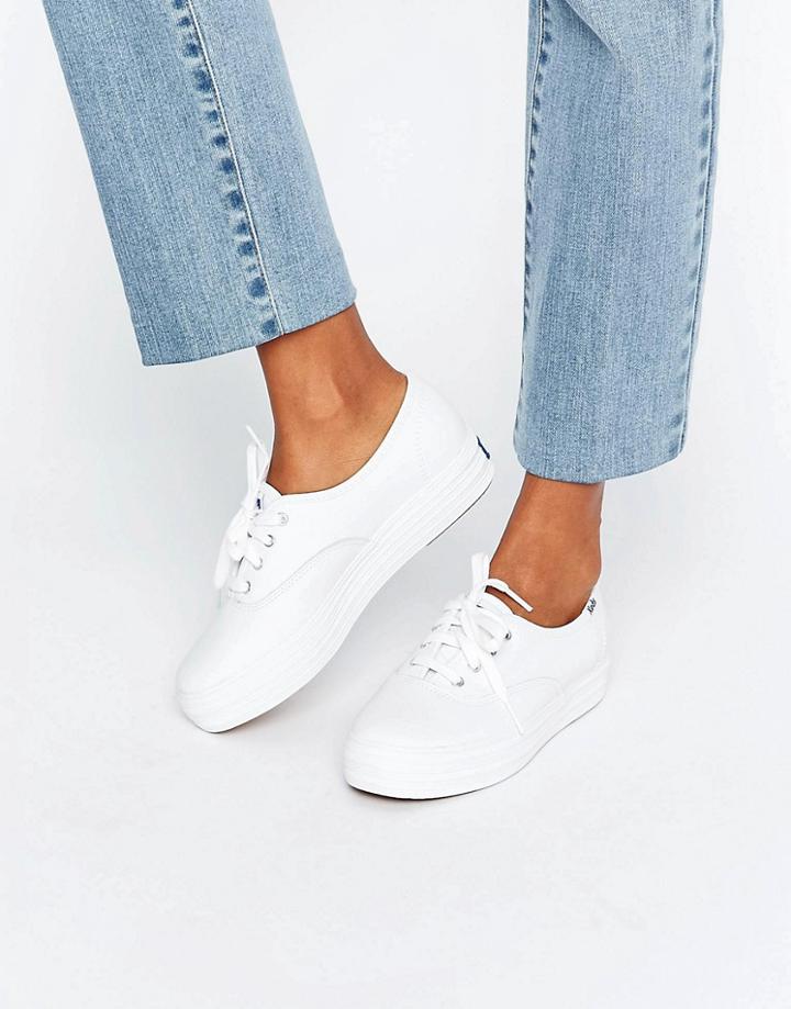 Keds Classic Leather Platform Sneakers - White