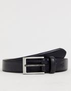 Original Penguin Smart Leather Belt In Black