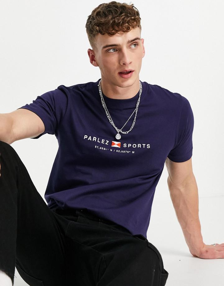 Parlez Spinnaker Print T-shirt In Navy