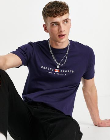 Parlez Spinnaker Print T-shirt In Navy