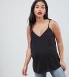 Asos Design Maternity Eco Swing Cami With Double Layer - Black