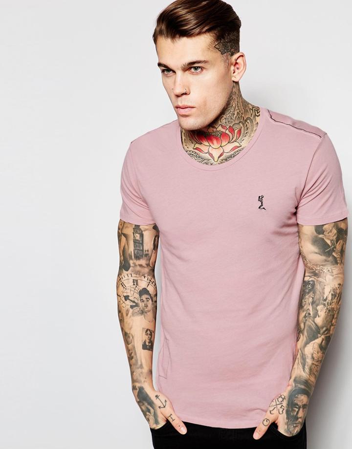 Religion T-shirt With Scoop Neck - Dusty Pink