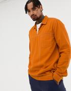 Asos Design Regular Fit Overhead Shirt In Orange - Orange