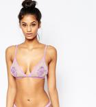 Wolf & Whistle Lace Applique Triangle Bikini Top B/c - E/f Cup - Purple