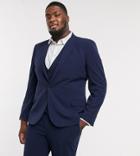 Asos Design Plus Super Skinny Suit Jacket In Four Way Stretch In Navy