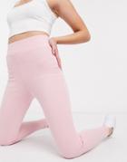 Missguided Ribbed Legging In Pink