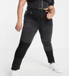 Urban Bliss Plus Patched Denim Skinny Jeans In Black